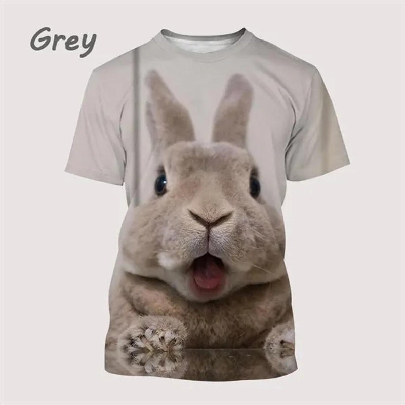 3D Printing Rabbit - Nowe koszulki 3d słodkie nadruk królika