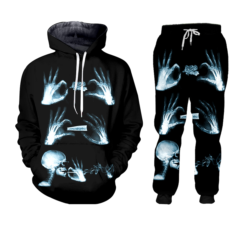 3D Printing X Ray - Spodnie z kapturem Hip Hop Damskie/męskie
