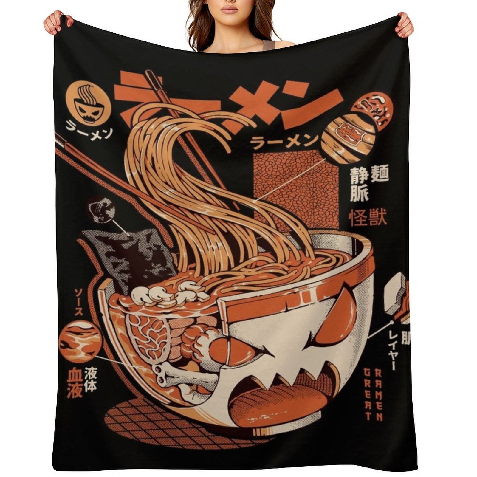3D Printing X Ray - Czarny X-ray Świetny Ramen! Koc Narzuta