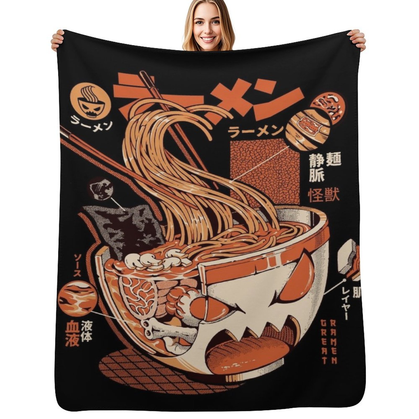 3D Printing X Ray - Czarny X-ray Świetny Ramen! Koc z