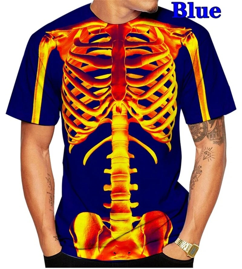 3D Printing X Ray - Czaszka z horroru koszulka ze szkieletem