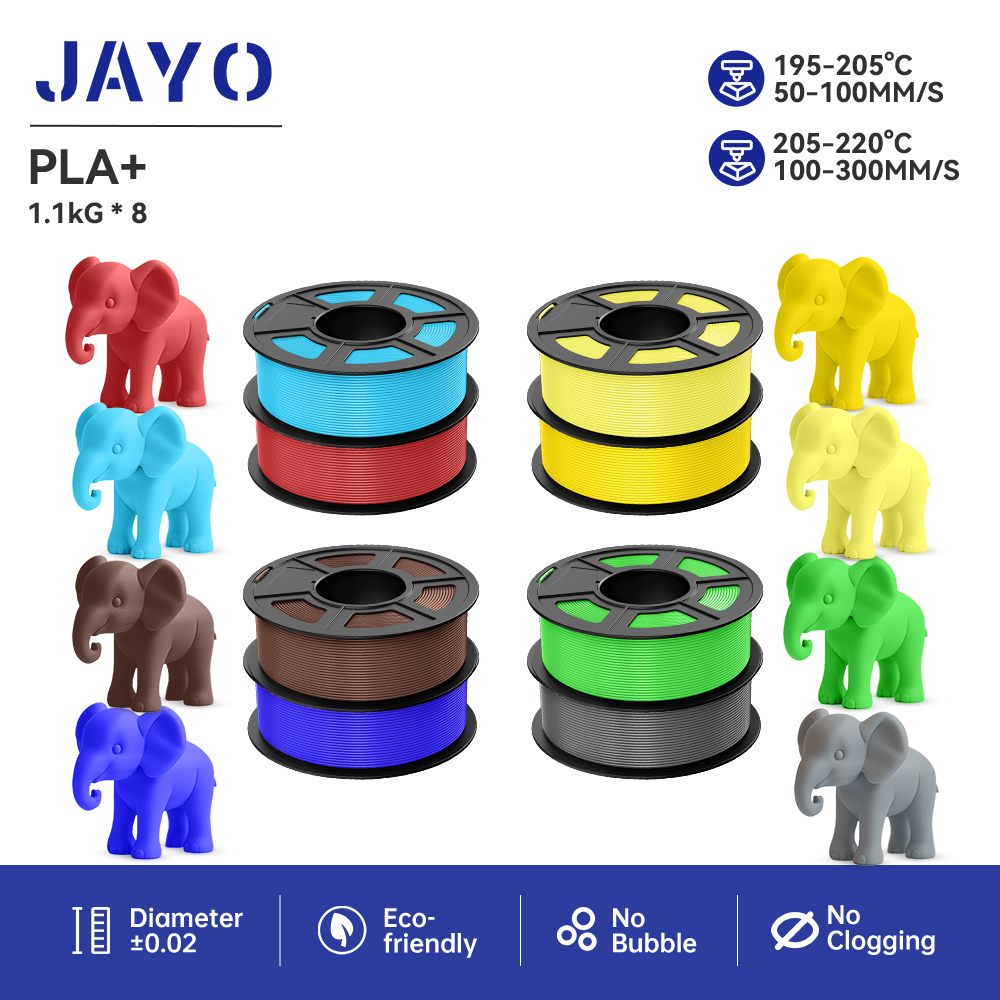 JAYO 8 rolek filamentu PLA+ do – 3D Printing Warehouse recenzja i cena