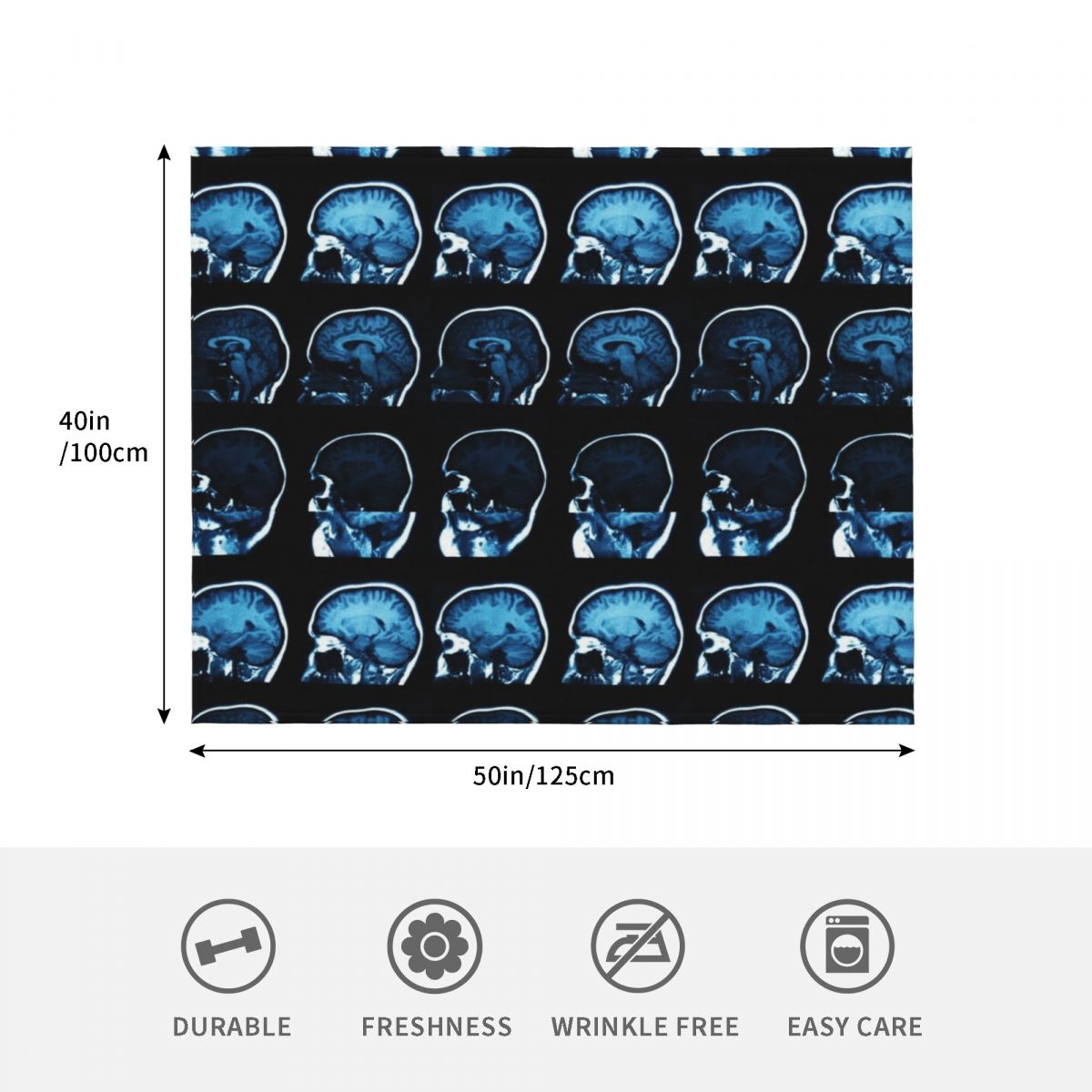 Koc z motywem MRI mózgu, koc d – 3D Printing X Ray recenzja i cena