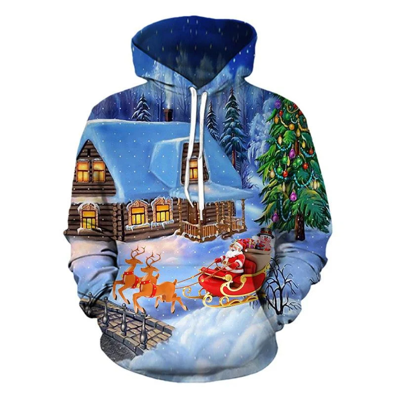 Santa Claus Cat Pattern Hoodie – 3D Printing Rabbit recenzja i cena