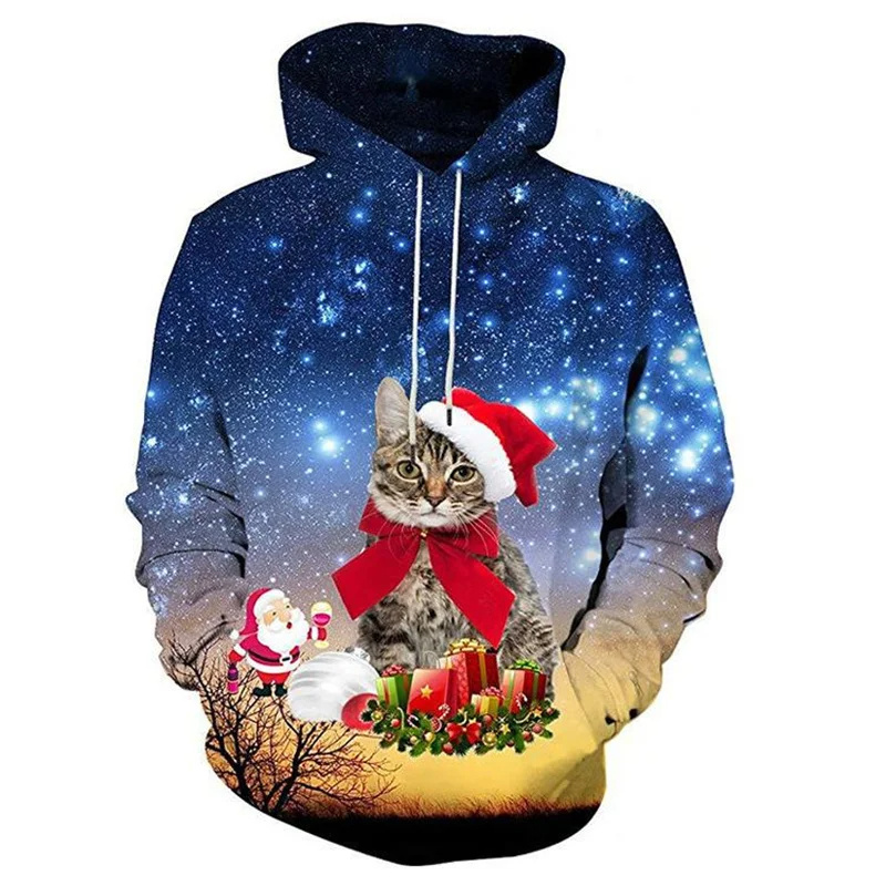 Santa Claus Cat Pattern Hoodie – 3D Printing Rabbit recenzja i cena