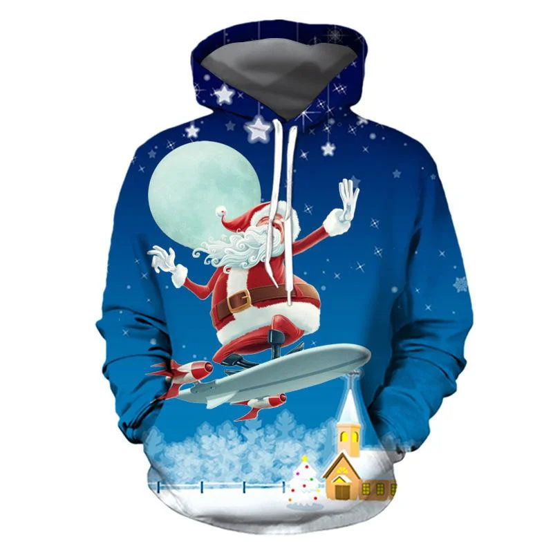 Santa Claus Cat Pattern Hoodie – 3D Printing Rabbit recenzja i cena