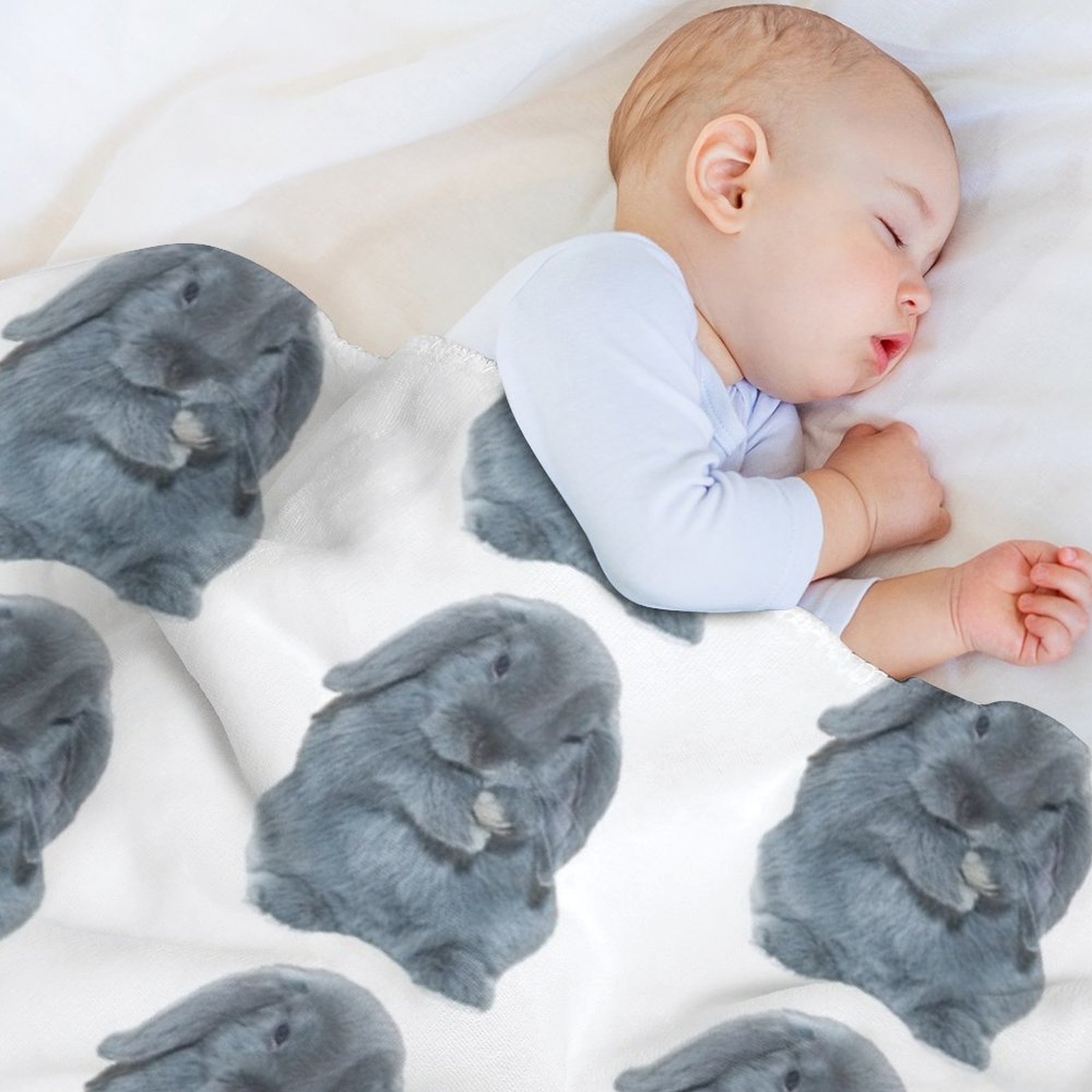 Szary Kocyk z Królikiem Mini L – 3D Printing Rabbit recenzja i cena